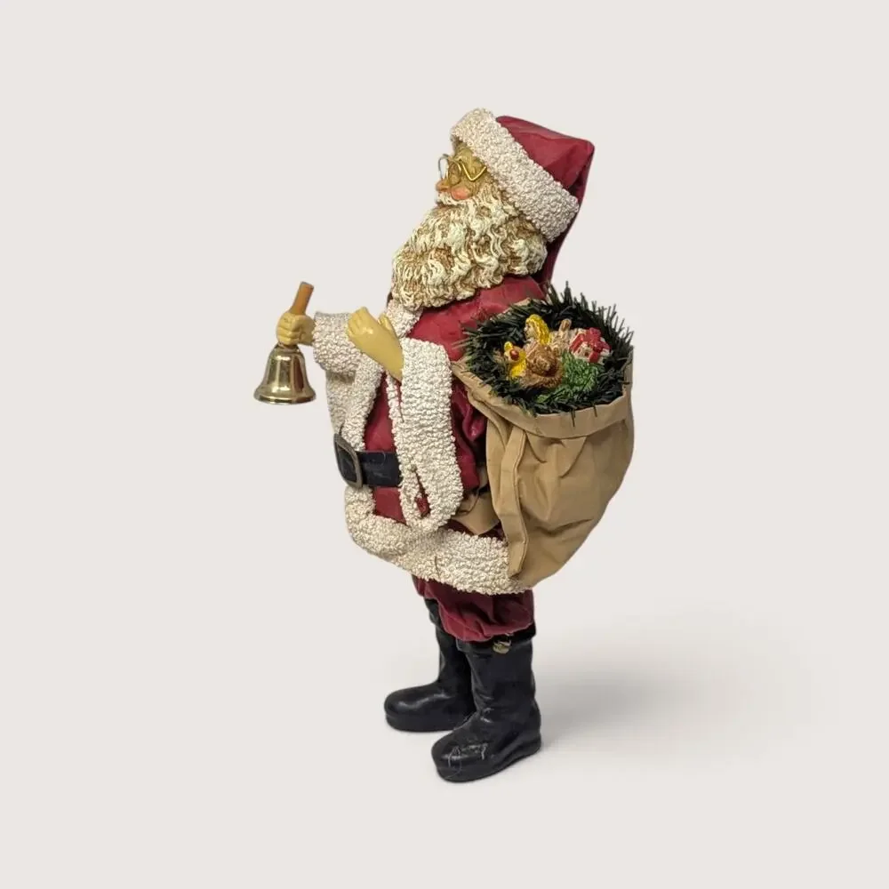 Vintage Midwest Importers Fabric Mache Santa Figurine
